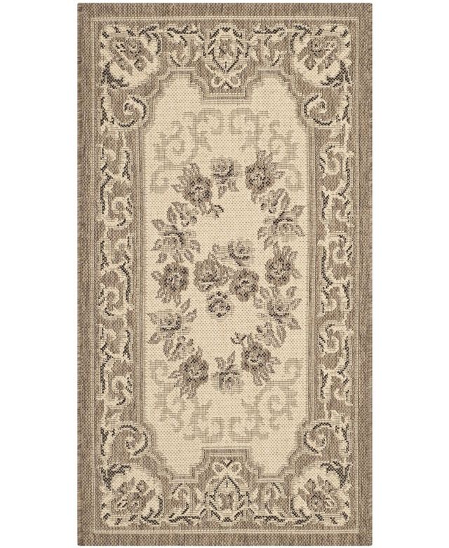 Safavieh Courtyard CY7208 Creme and Brown 2'7" x 5' Sisal Weave Outdoor Area Rug