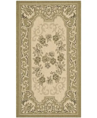 Safavieh Courtyard CY7208 Cream and Green 2'7" x 5' Sisal Weave Outdoor Area Rug