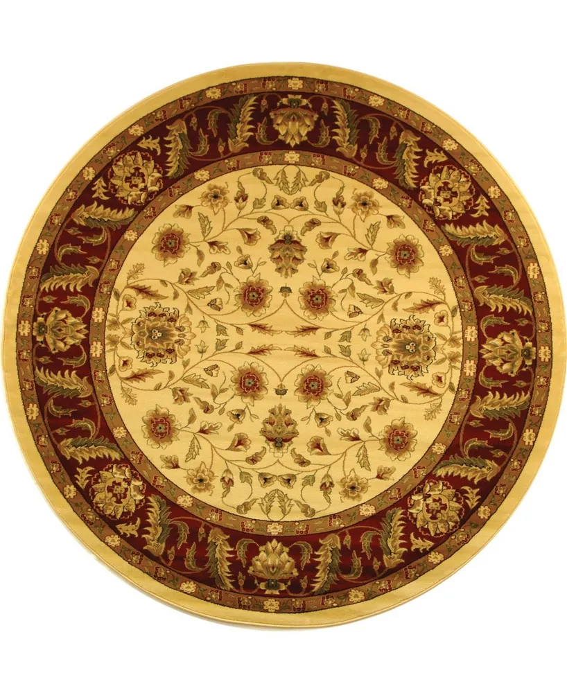 Safavieh Lyndhurst LNH215 Ivory and Red 5'3" x 5'3" Round Area Rug