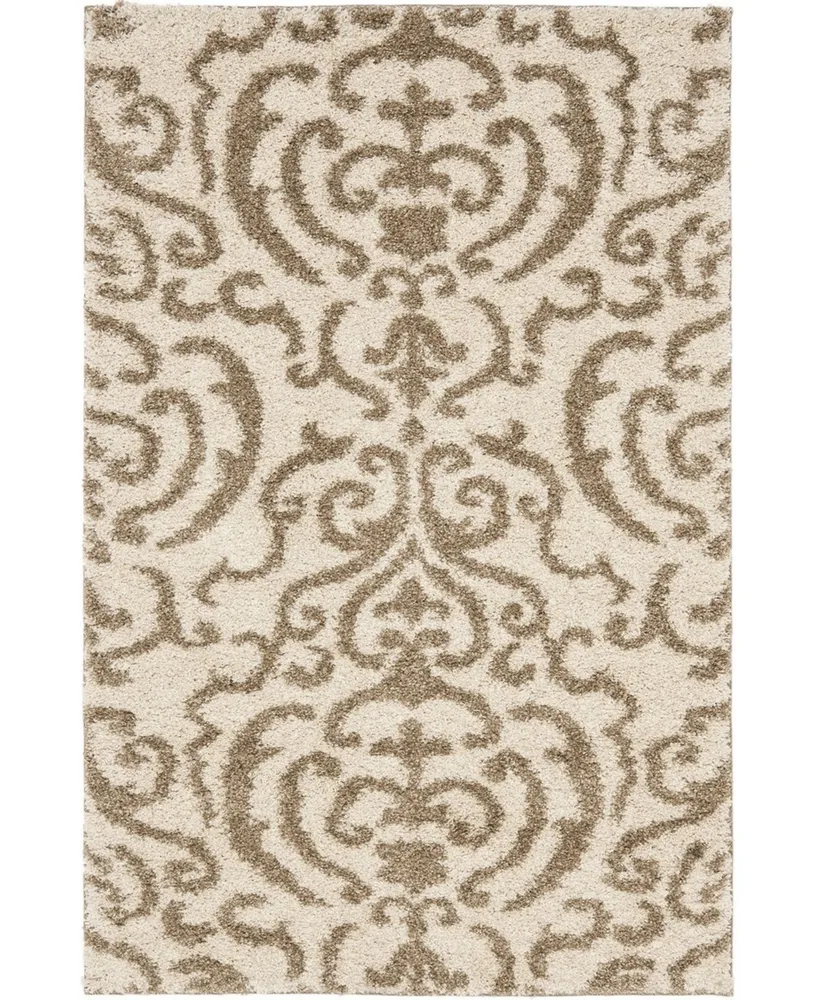 Safavieh Florida Shag SG462 Cream and Beige 2'3" x 4' Area Rug