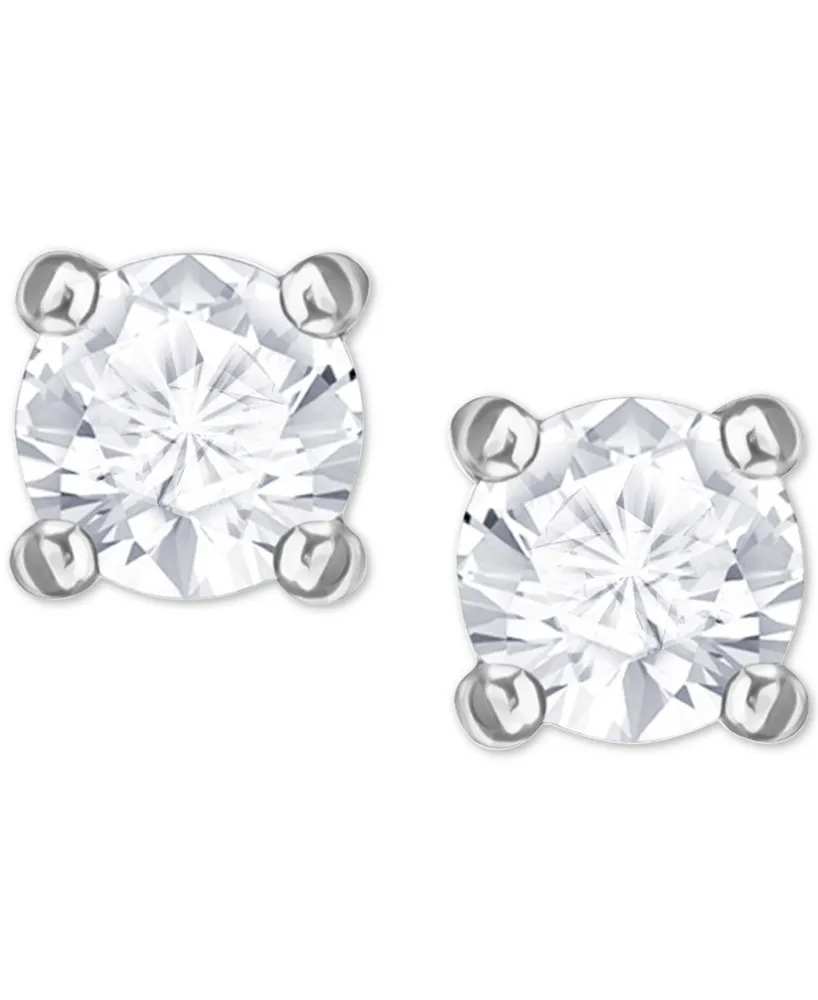 Swarovaki Silver-Tone Crystal Stud Earrings