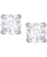 Swarovaki Silver-Tone Crystal Stud Earrings