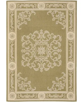 Safavieh Courtyard CY2914 Olive and Natural 5'3" x 5'3" Round Outdoor Area Rug
