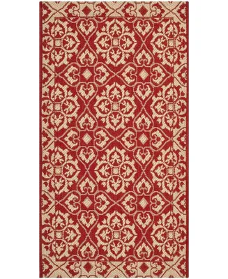 Safavieh Courtyard CY6550 Red and Creme 5'3" x 7'7" Sisal Weave Outdoor Area Rug