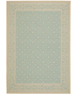 Safavieh Courtyard CY6107 Aqua and Cream 4' x 5'7" Outdoor Area Rug