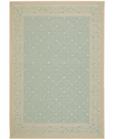 Safavieh Courtyard CY6107 Aqua and Cream 4' x 5'7" Outdoor Area Rug