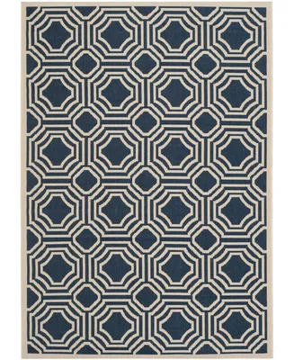 Safavieh Courtyard CY6112 Navy and Beige 4' x 5'7" Outdoor Area Rug