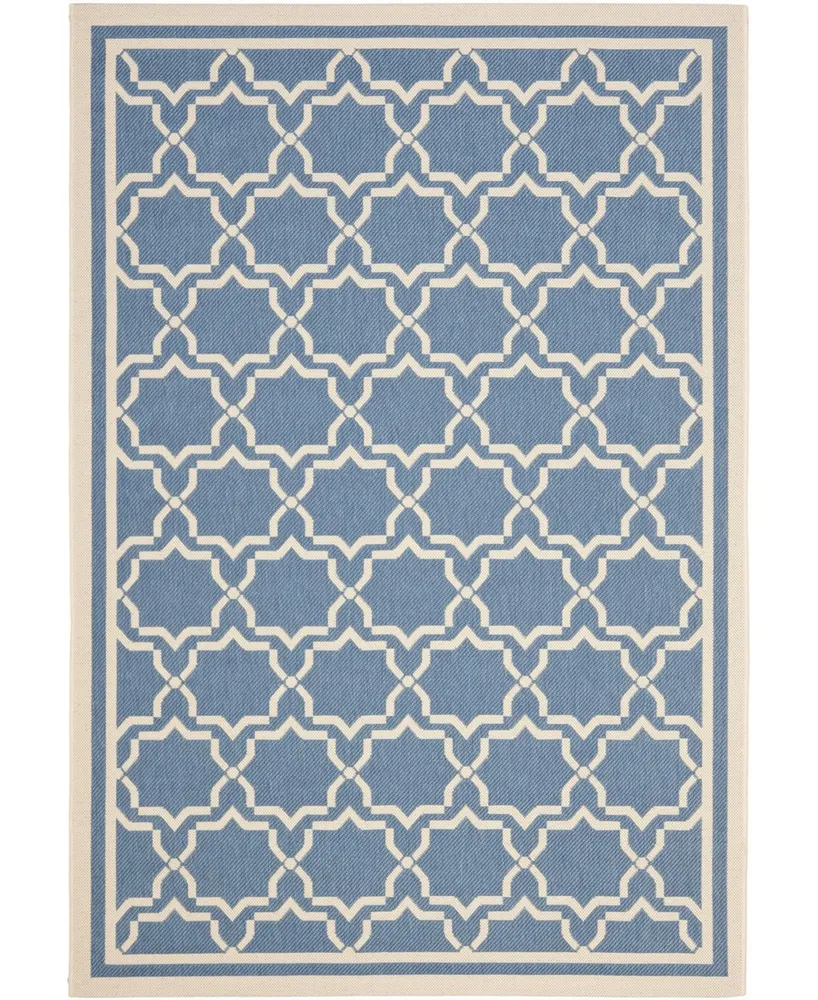 Safavieh Courtyard CY6916 Blue and Beige 6'7" x 9'6" Sisal Weave Outdoor Area Rug