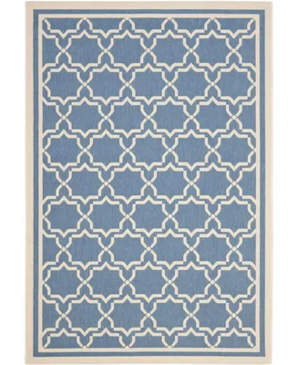 Safavieh Courtyard CY6916 Blue and Beige 6'7" x 9'6" Sisal Weave Outdoor Area Rug