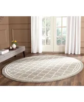 Safavieh Amherst AMT422 Dark Gray and Beige 5' x 5' Round Area Rug