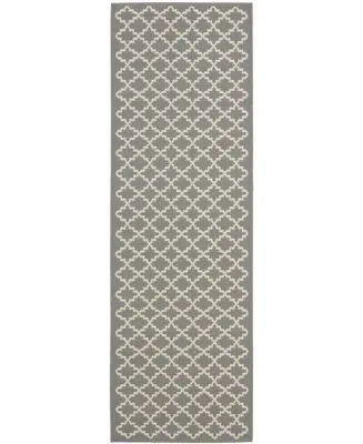 Safavieh Courtyard CY6919 Anthracite and Beige 2'3" x 12' Sisal Weave Runner Outdoor Area Rug