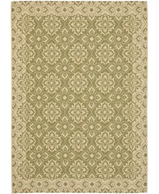 Safavieh Courtyard CY6550 Green and Creme 2'3" x 6'7" Runner Outdoor Area Rug