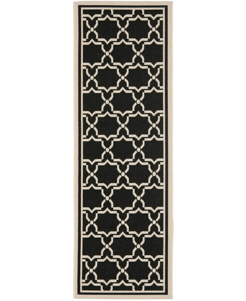 Safavieh Courtyard CY6916 Black and Beige 2'4" x 12' Runner Outdoor Area Rug