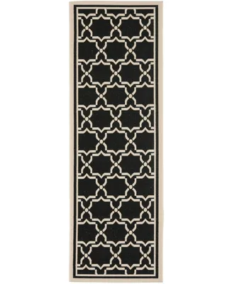 Safavieh Courtyard CY6916 Black and Beige 2'4" x 12' Runner Outdoor Area Rug