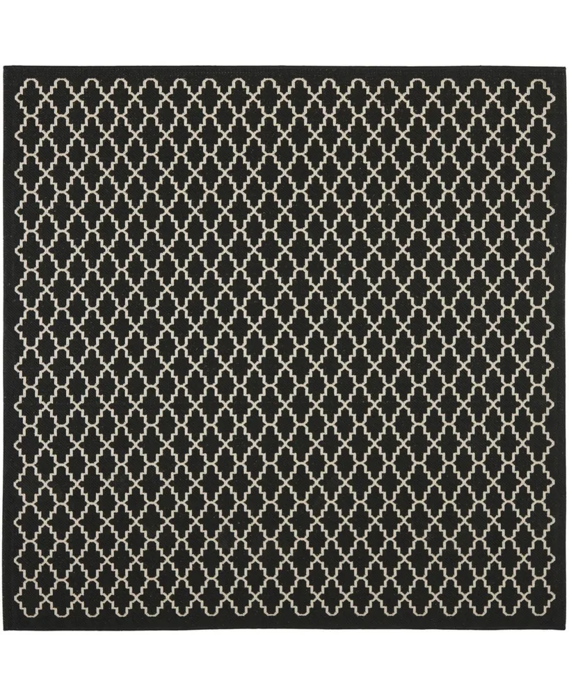 Safavieh Courtyard CY6919 Black and Beige 7'10" x 7'10" Square Outdoor Area Rug