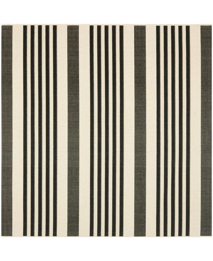 Safavieh Courtyard CY6062 Black and Bone 5'3" x 5'3" Sisal Weave Square Outdoor Area Rug