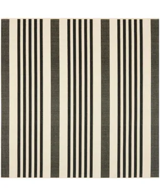 Safavieh Courtyard CY6062 Black and Bone 5'3" x 5'3" Sisal Weave Square Outdoor Area Rug