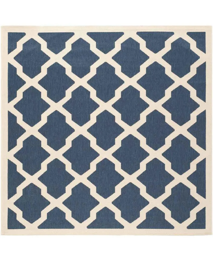 Safavieh Courtyard CY6903 Navy and Beige 4' x 4' Sisal Weave Square Outdoor Area Rug