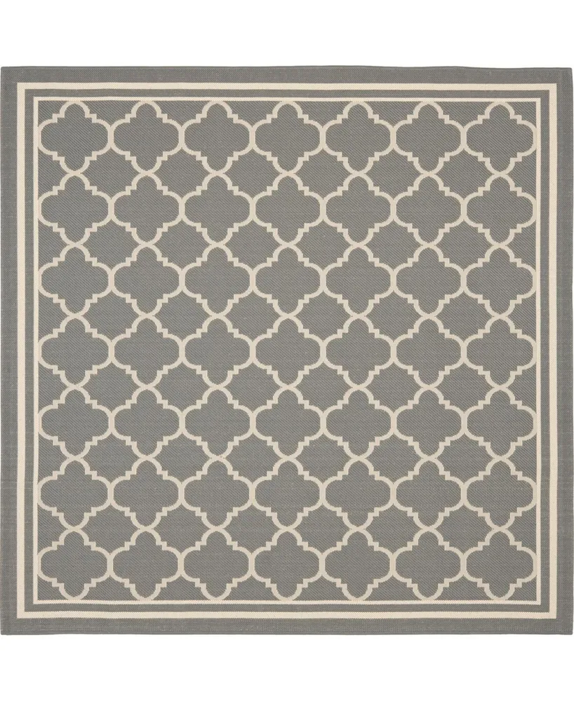 Safavieh Courtyard CY6918 Anthracite and Beige 4' x 4' Sisal Weave Square Outdoor Area Rug