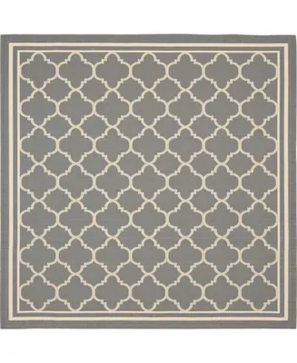 Safavieh Courtyard CY6918 Anthracite and Beige 4' x 4' Sisal Weave Square Outdoor Area Rug