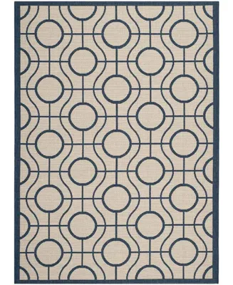 Safavieh Courtyard CY6115 Beige and Navy 6'7" x 9'6" Sisal Weave Outdoor Area Rug