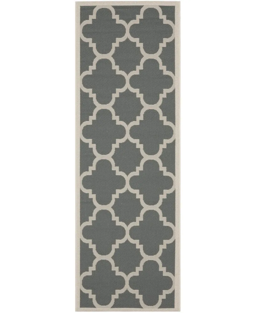 Safavieh Courtyard CY6243 Grey and Beige 2'3" x 9' Sisal Weave Runner Outdoor Area Rug