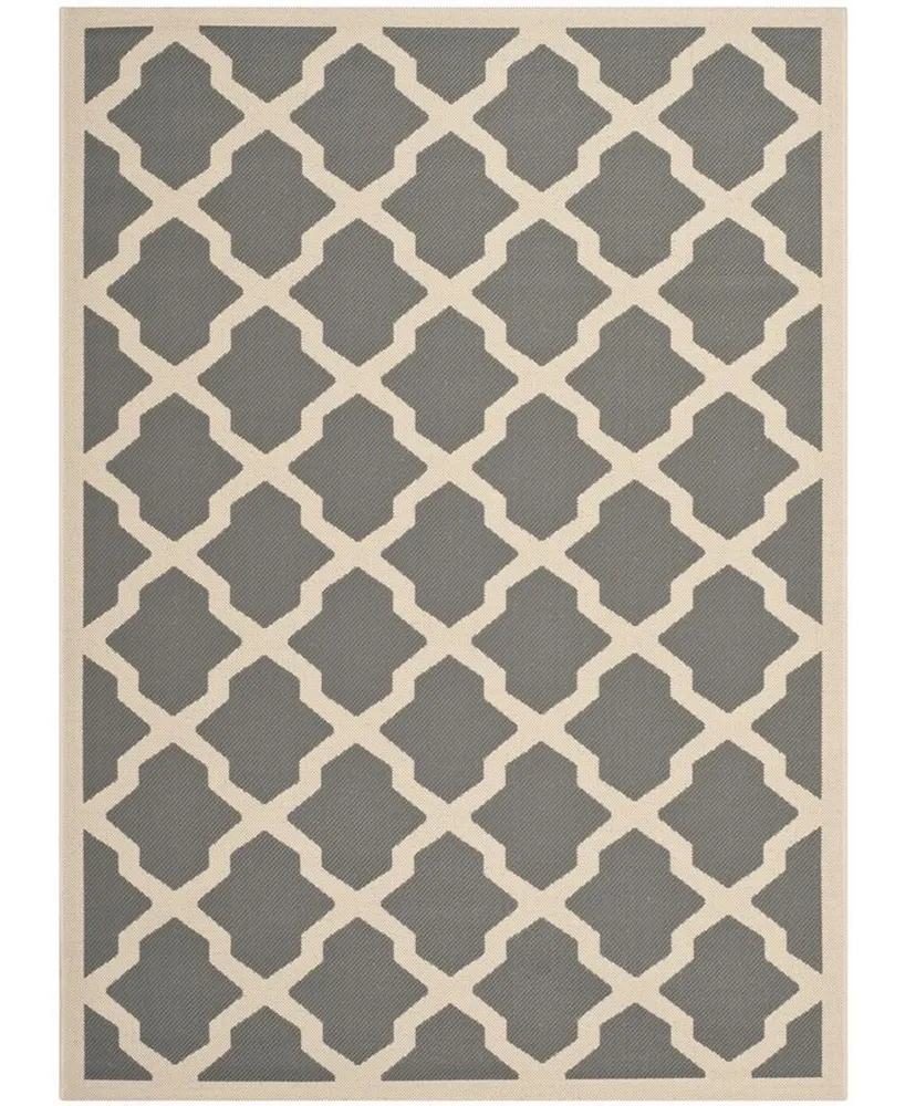 Safavieh Courtyard CY6903 Anthracite and Beige 6'7" x 9'6" Sisal Weave Outdoor Area Rug