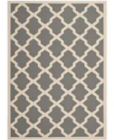 Safavieh Courtyard CY6903 Anthracite and Beige 6'7" x 9'6" Sisal Weave Outdoor Area Rug