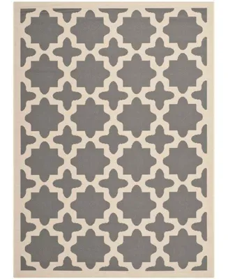 Safavieh Courtyard CY6913 Anthracite and Beige 6'7" x 9'6" Sisal Weave Outdoor Area Rug