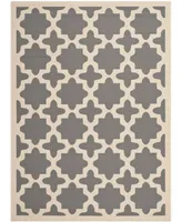 Safavieh Courtyard CY6913 Anthracite and Beige 6'7" x 9'6" Sisal Weave Outdoor Area Rug