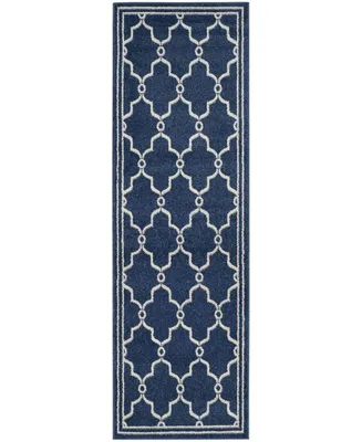 Safavieh Amherst AMT414 Navy and Beige 2'3" x 11' Runner Area Rug