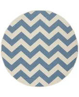 Safavieh Courtyard CY6244 Blue and Beige 4' x 4' Sisal Weave Round Outdoor Area Rug