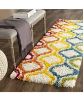 Safavieh Shag Kids SGK561 Ivory and Multi 2'3" x 7' Runner Area Rug