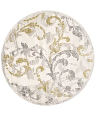 Safavieh Amherst AMT428 Ivory and Light Gray 5' x 5' Round Area Rug