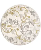 Safavieh Amherst AMT428 Ivory and Light Gray 5' x 5' Round Area Rug