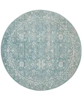 Safavieh Evoke EVK270 Light Blue and Ivory 5'1" x 5'1" Round Area Rug