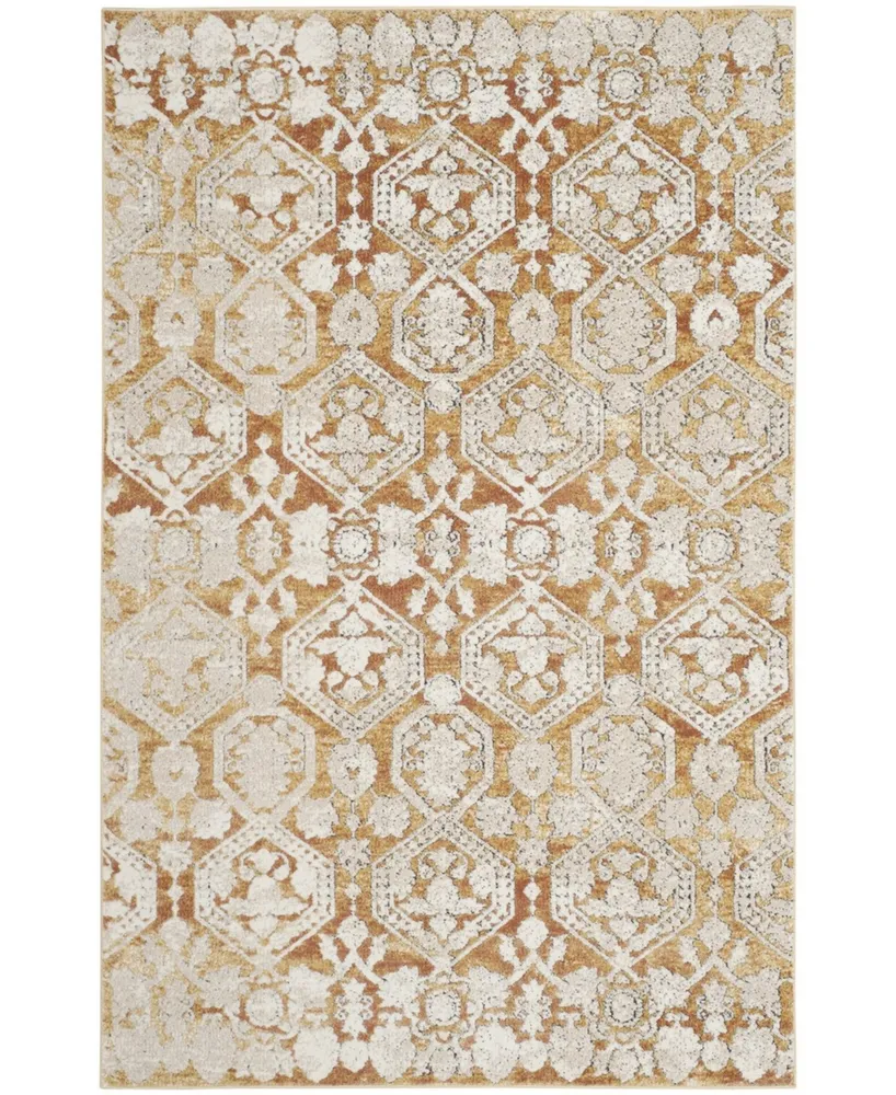 Safavieh Palermo PLM846 Gold and Beige 5'1" x 7'6" Area Rug