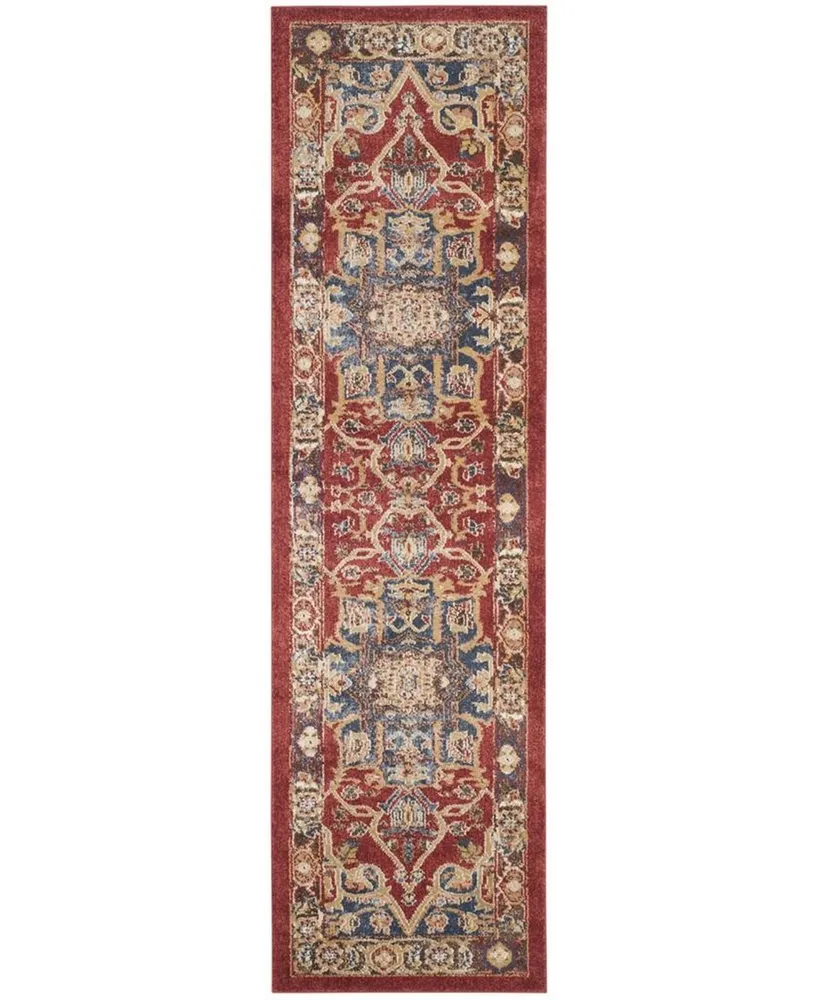 Safavieh Bijar BIJ605 Red and Royal 2'3" x 6' Runner Area Rug