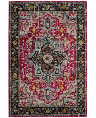 Safavieh Monaco MNC253 Fuchsia and Gray 4' x 5'7" Area Rug