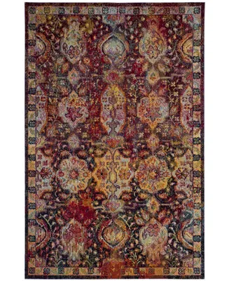 Safavieh Crystal CRS505 Navy and Orange 4' x 6' Area Rug