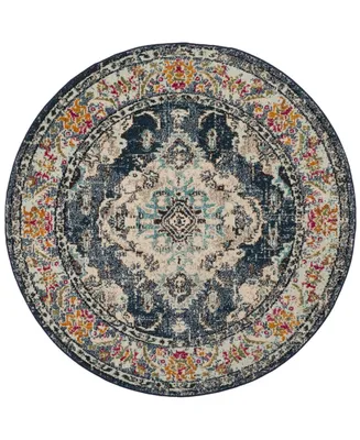 Safavieh Monaco MNC243 Navy and Light Blue 3' x 3' Round Area Rug