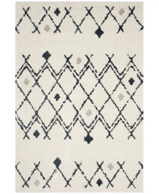 Safavieh Berber Shag Cream and Navy 6' x 9' Area Rug