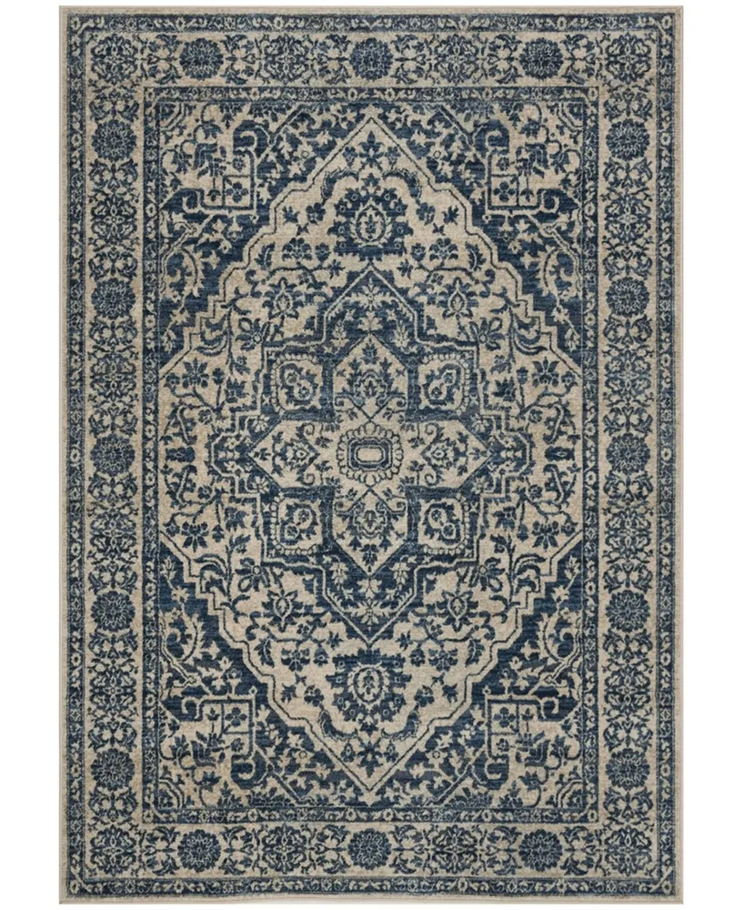 Safavieh Brentwood BNT832 Navy and Light Gray 3' x 5' Area Rug