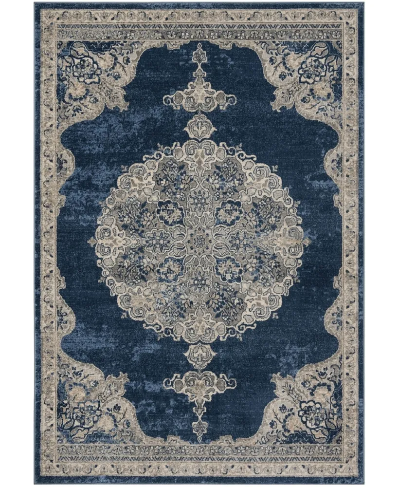 Safavieh Brentwood BNT867 Navy and Light Gray 3' x 5' Area Rug