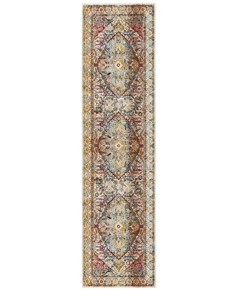 Safavieh Baldwin BDN189 Ivory and Teal 2'2" x 12' Sisal Weave Runner Area Rug