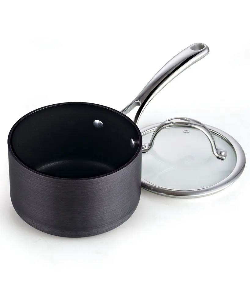 Cooks Standard 2-Quart Hard Anodized Nonstick Saucepan with Lid, Black