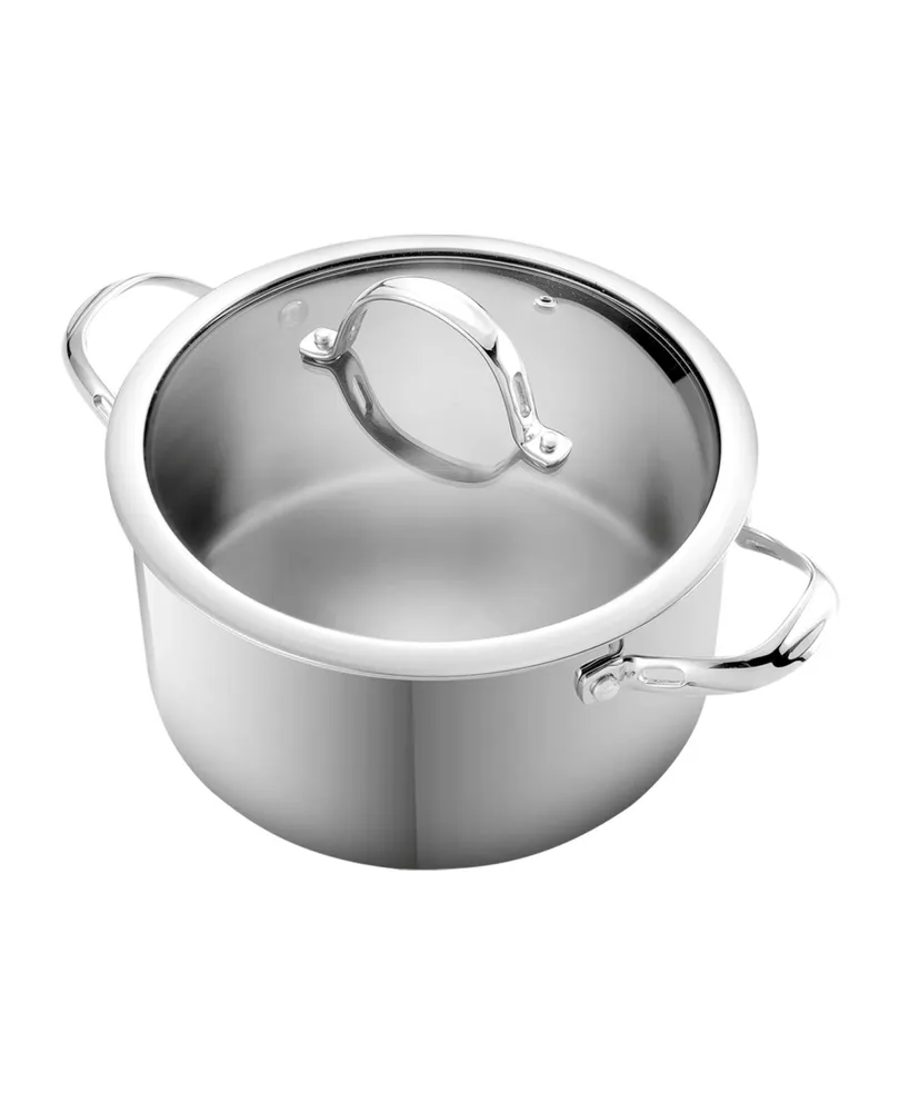 Cooks Standard 6-Quart Classic Stainless Steel Dutch Oven Casserole with Glass Lid