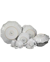 Elama Fleur De Lys 20 Pc. Dinnerware Set, Service for 4