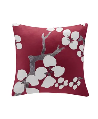 N Natori Cherry Blossom Decorative Pillow, 18" x 18"