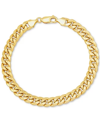 Italian Gold Men's Miami Cuban Link 8-1/2" Bracelet (7mm) in 10k Gold